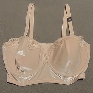 VS 38D DreamAngels Lined Bandeau Nude/Blush Velvet